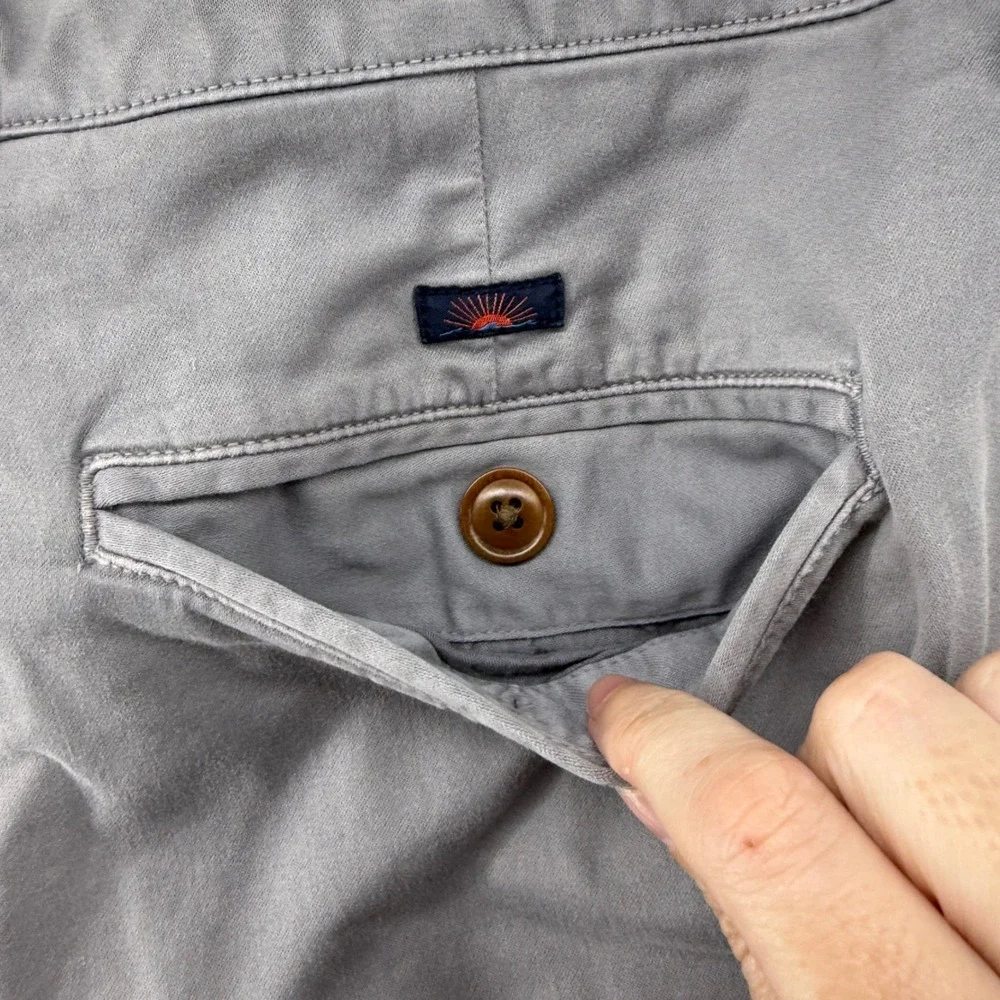Faherty Chino Shorts Mens 33 Gray Pima Cotton Stretch Casual Summer 8